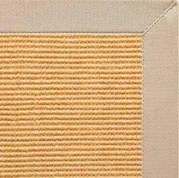 Tan Sisal Rug with Alabastor Beige Cotton Border - Free Shipping