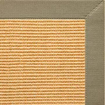 Tan Sisal Rug with Basil Green Cotton Border - Free Shipping