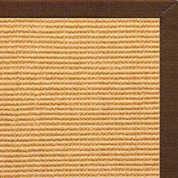 Tan Sisal Rug with Bronze Cotton Border - Free Shipping