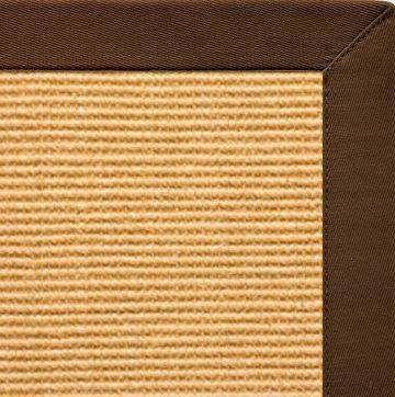 Tan Sisal Rug with Bronze Cotton Border - Free Shipping