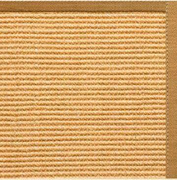 Tan Sisal Rug with Butter Rum Cotton Border - Free Shipping