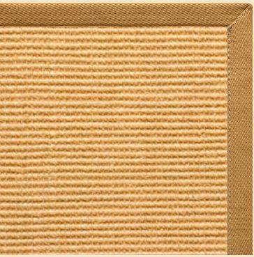 Tan Sisal Rug with Butter Rum Cotton Border - Free Shipping