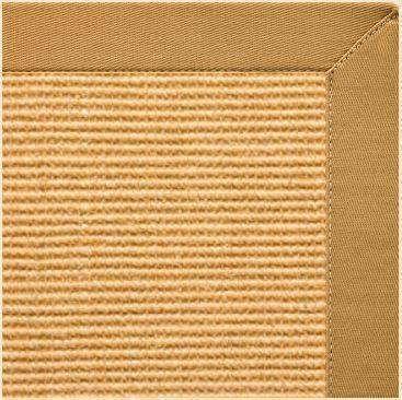 Tan Sisal Rug with Butter Rum Cotton Border - Free Shipping