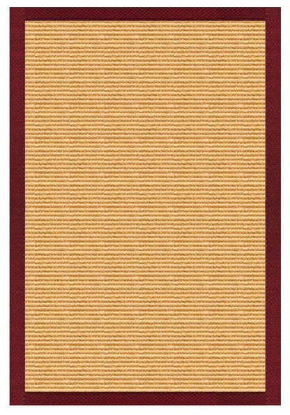 Area Rugs - Sustainable Lifestyles Tan Sisal Rug With Cardinal Red Cotton Border