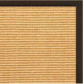 Tan Sisal Rug with Chocolate Cotton Border - Free Shipping