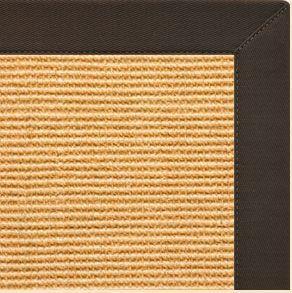 Tan Sisal Rug with Chocolate Cotton Border - Free Shipping