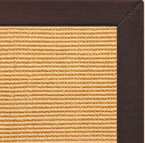 Tan Sisal Rug with Cocoa Bean Cotton Border - Free Shipping