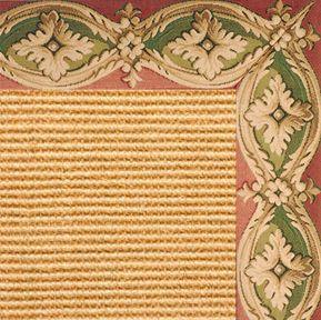 Tan Sisal Rug with Della Tapestry Border - Free Shipping