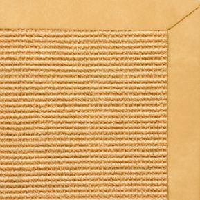 Tan Sisal Rug with Gold Faux Leather Border - Free Shipping