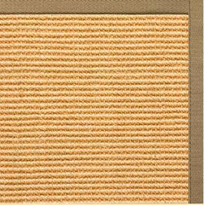 Tan Sisal Rug with Green Mist Cotton Border - Free Shipping