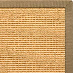 Tan Sisal Rug with Green Mist Cotton Border - Free Shipping