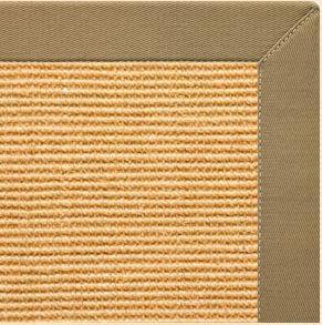 Tan Sisal Rug with Green Mist Cotton Border - Free Shipping