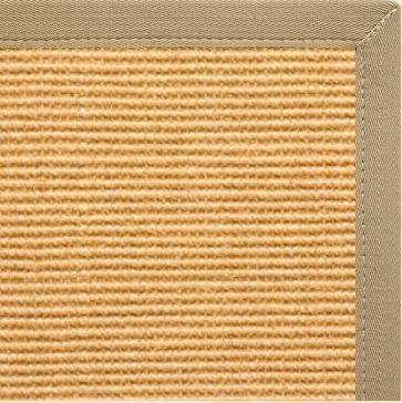 Tan Sisal Rug with Khaki Canvas Border - Free Shipping