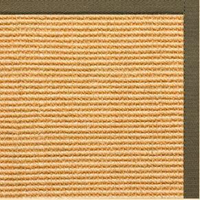 Tan Sisal Rug with Khaki Green Cotton Border - Free Shipping