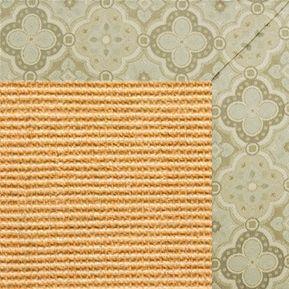 Tan Sisal Rug with Medallions Tapestry Border - Free Shipping