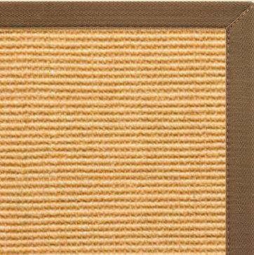 Tan Sisal Rug with Mocha Canvas Border - Free Shipping