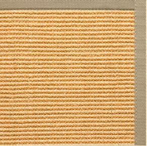 Tan Sisal Rug with Moon Rock Gray Cotton Border - Free Shipping