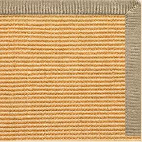 Tan Sisal Rug with Moon Rock Gray Cotton Border - Free Shipping