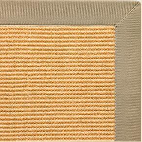 Tan Sisal Rug with Moon Rock Gray Cotton Border - Free Shipping