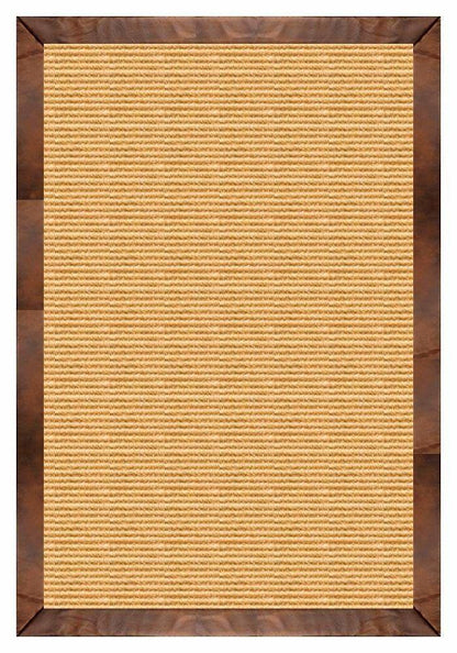 Area Rugs - Sustainable Lifestyles Tan Sisal Rug With Oak Leather Border