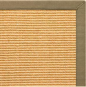 Tan Sisal Rug with Oat Straw Cotton Border - Free Shipping