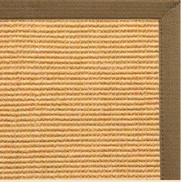 Tan Sisal Rug with Pecan Canvas Border - Free Shipping