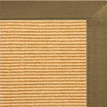 Tan Sisal Rug with Pecan Canvas Border - Free Shipping