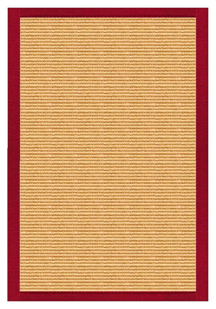 Area Rugs - Sustainable Lifestyles Tan Sisal Rug With Poppy Cotton Border
