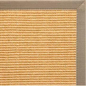 Tan Sisal Rug with Putty Canvas Border - Free Shipping