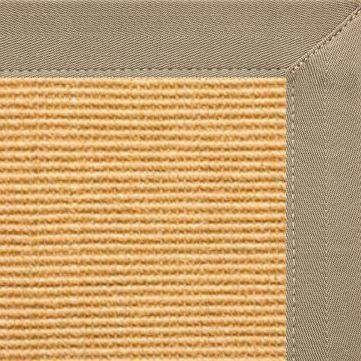 Tan Sisal Rug with Putty Canvas Border - Free Shipping