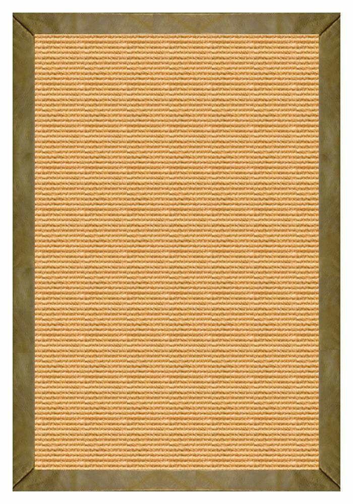 Area Rugs - Sustainable Lifestyles Tan Sisal Rug With Sage Leather Border