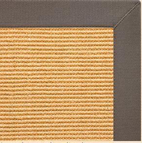 Tan Sisal Rug with Silver Shadow Cotton Border - Free Shipping