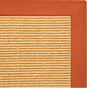 Tan Sisal Rug with Spice Orange Cotton Border - Free Shipping