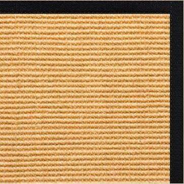 Tight Weave Sisal Rug with Black Onyx Cotton Border - Free Shipping