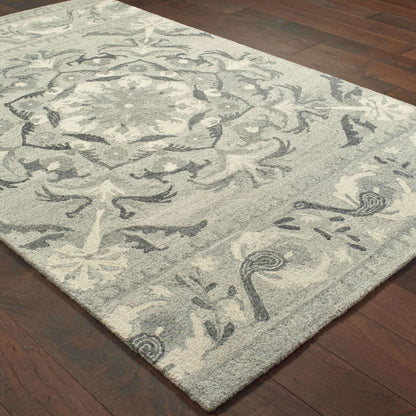 Casual Rug - Craft Ash Ivory Floral Border Casual Rug