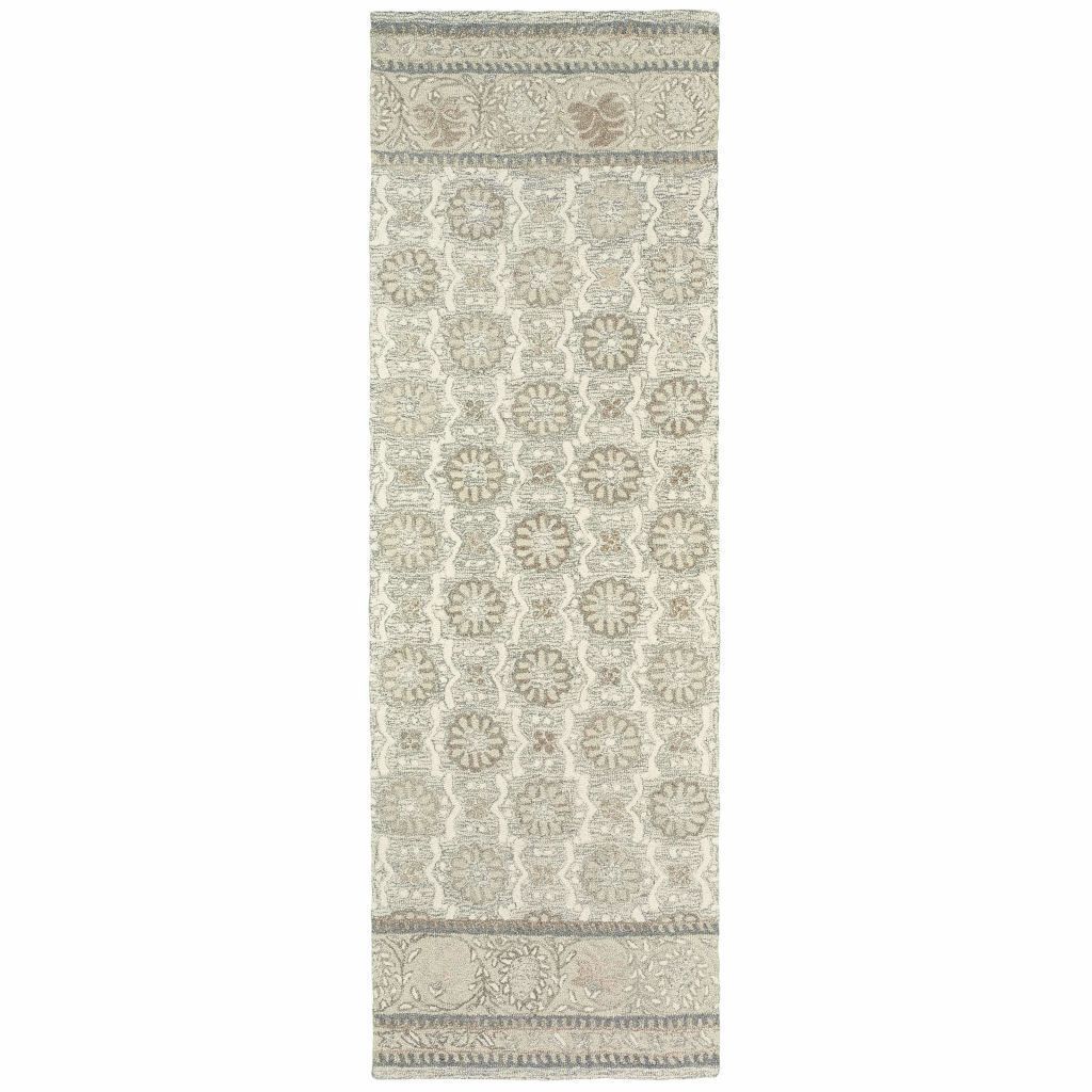 Casual Rug - Craft Ash Sand Floral Border Casual Rug