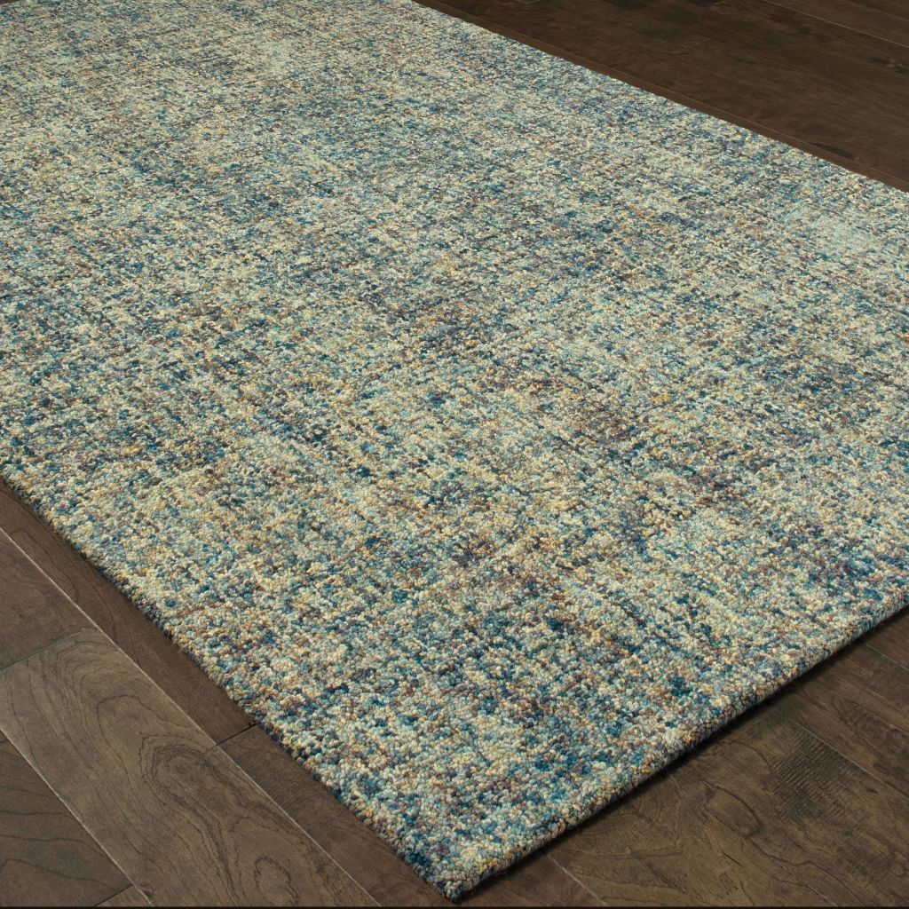 Casual Rug - Finley Blue Green Solid  Casual Rug