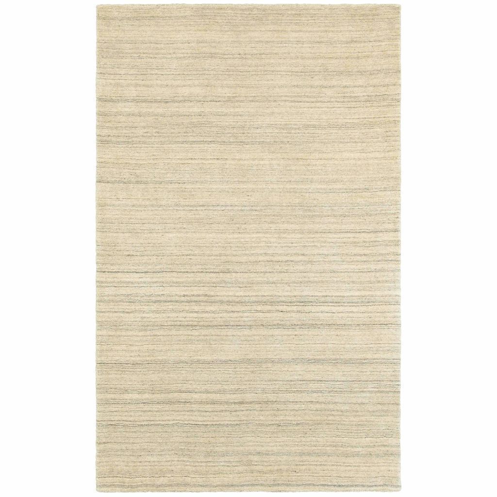 Infused Beige Beige Solid Distressed Casual Rug - Free Shipping