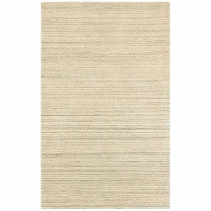 Infused Beige Beige Solid Distressed Casual Rug - Free Shipping