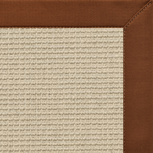 Linen Color Brasilia Sisal Rug with Burnt Sienna Cotton Border alternate view