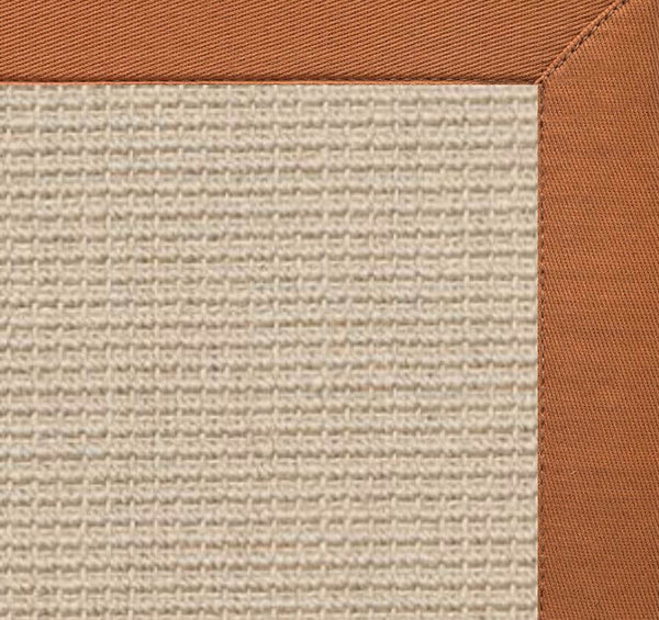 Linen Color Brasilia Sisal Rug with Caramel Cotton Border