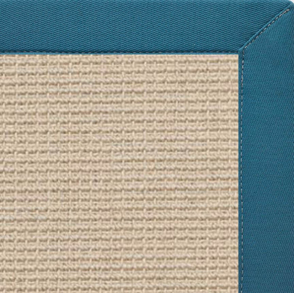 Linen Color Brasilia Sisal Rug with Paradise Blue Cotton Border alternate view