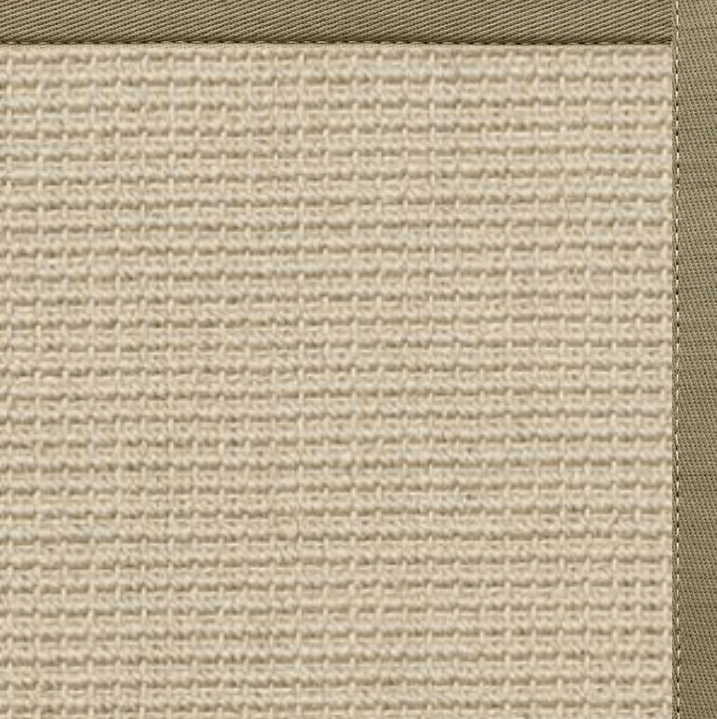 Posh Rug Linen Color Brasilia Sisal Rug with Basil Cotton Border