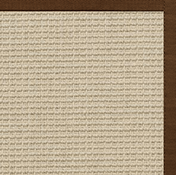 Linen Color Brasilia Sisal Rug with Bronze Cotton Border
