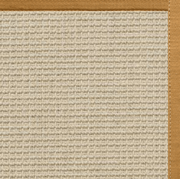 Posh Rug Linen Color Brasilia Sisal Rug with Butter Rum Cotton Border