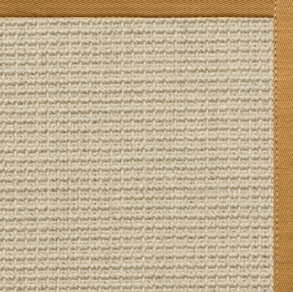 Linen Color Brasilia Sisal Rug with Butter Rum Cotton Border