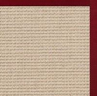 Posh Rug Linen Color Brasilia Sisal Rug with Cardinal Red Cotton Border 1