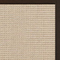 Posh Rug Linen Color Brasilia Sisal Rug with Chocolate Cotton Border 1