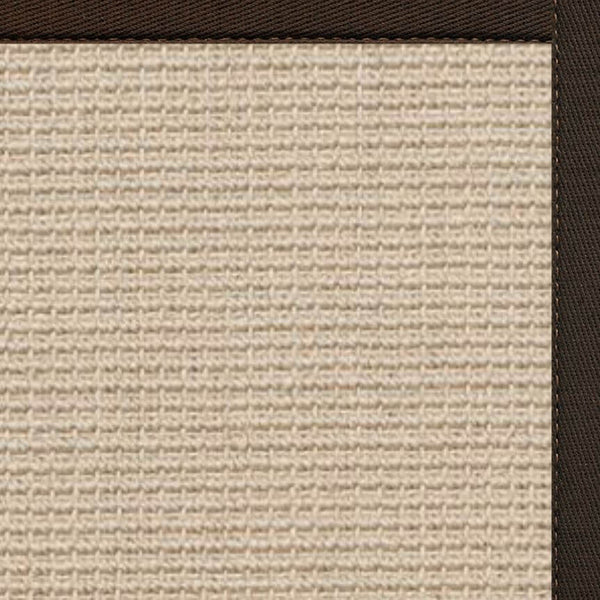 Linen Color Brasilia Sisal Rug with Chocolate Cotton Border