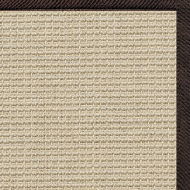 Posh Rug Linen Color Brasilia Sisal Rug with Cocoa Bean Cotton Border